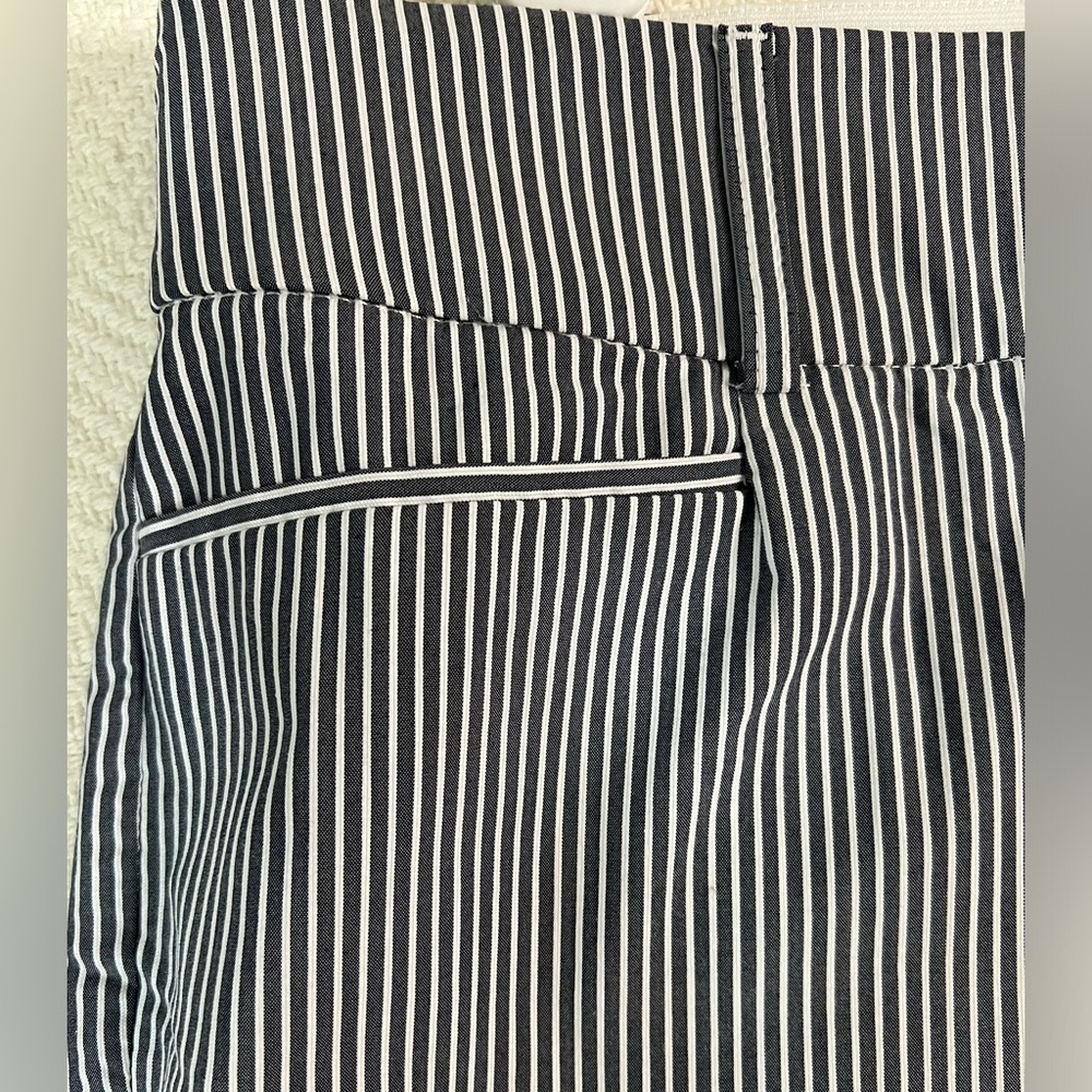 Lane Bryant Women's Ankle Pants The Allie Size 16 Straight Gray White Stripe